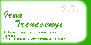irma trencsenyi business card