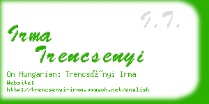 irma trencsenyi business card